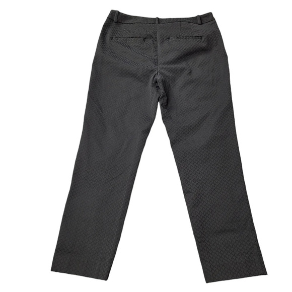 White House Black Market Sz‎ 10 The Slim Ankle Black Textured Pant - Picture 3 of 15